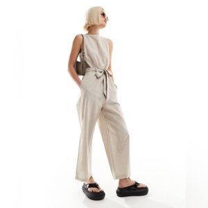 Monti Linen Sleeveless Jumpsuit